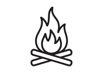 Bonfire line art vector