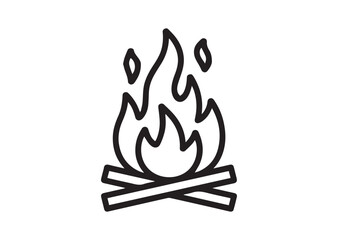 Bonfire line art vector