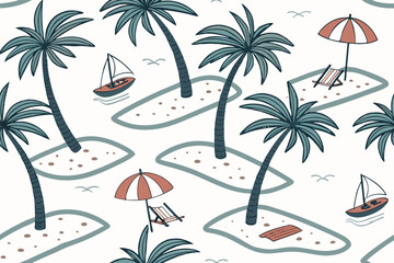 seamless pattern with palm trees