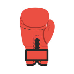 Isolated red boxing glove illustration, a symbol of sport, fight, and competition. Vector graphic design for fitness and combat themes