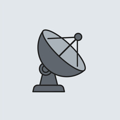 Illustration of a satellite dish, a communication device used for transmitting and receiving signals.