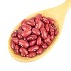 Red beans in wooden spoon (1)