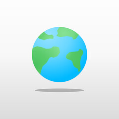 Earth globe vector illustration isolated on white.
