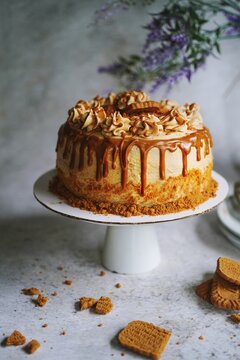 Homemade Cokkie butter cake with buttercream frosting
