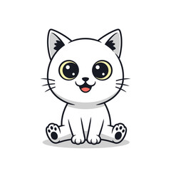 Cute Cartoon Cat Character Vector Illustration