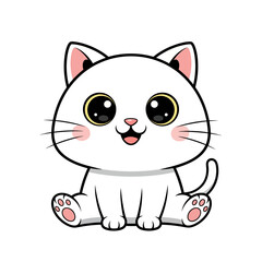 Cute Cartoon Cat Character Vector Illustration