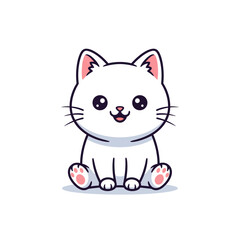 Cute Cartoon Cat Character Vector Illustration
