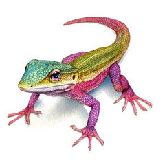 Naklejka premium Anole, watercolor vector, isolated on a white background.