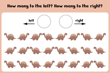 Left or Right? Counting Dinosaurs Printable Worksheet