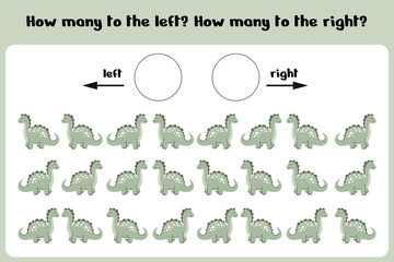 How Many Dinosaurs Face Left or Right? Printable Math Page