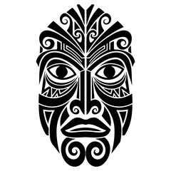Intricate Tribal Mask Design - A Bold and Symbolic Artwork.
