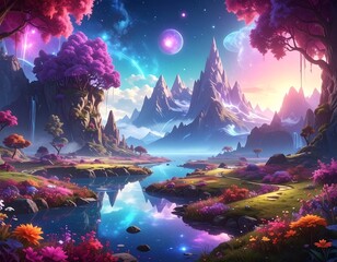 Magical mountain landscape