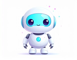 A friendly and cute robot assistant, symbolizing the future of machine learning and artificial intelligence innovation