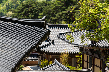 high angle view of a Korean Buddhist temple
