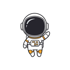 Cute Cartoon Astronaut Character Vector Illustration