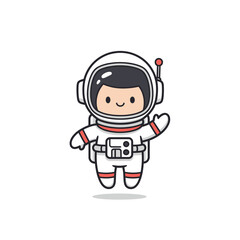 Cute Cartoon Astronaut Character Vector Illustration