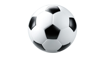 Obraz premium Classic black and white soccer ball with stitched panels for professional sports and training isolated on white background