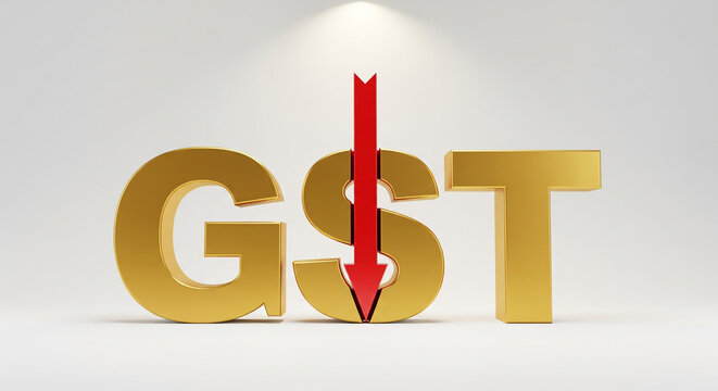 GST with downward arrow concept