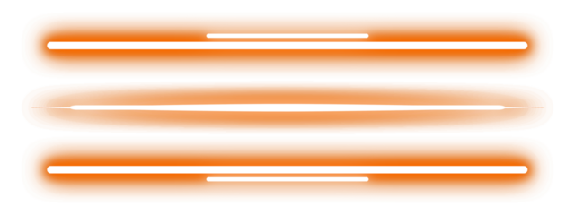 Transparent Oranges neon line,underline. ネオンの線　素材　飾り　あしらい　境界線　飾り罫　見出し　仕切り　区切り　アンダーライン　タイトル　光る　キラキラ　シンプル　おしゃれ - 1