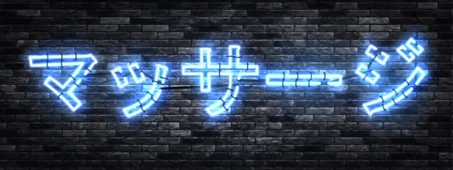 Vector neon Japanese sign for Massage isolated on the wall background.