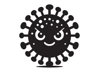 virus logo silhouette vector, corona virus silhouette vector illustration, virus logo vector silhouette, dangerous virus logo silhouettes vector on white background