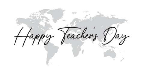 Obraz premium World Teachers' Day Celebration. Suitable for Teachers' Day background. October 5. Design illustration.