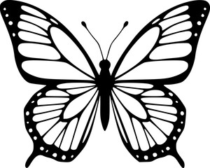 Insect butterfly silhouette graphic for wildlife and garden concepts
