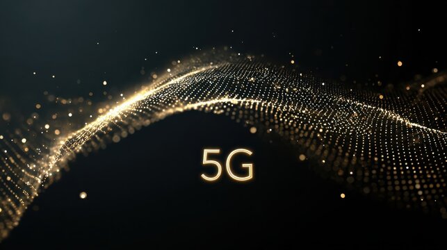 5G or 6G dot line mobile technology. Wireless data network and connection technology concept. high-speed, futuristic background. vector design. - Powered by Adobe