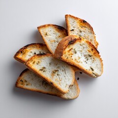 Moldy Bread Slices on White Surface