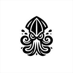 Stylized black squid logo with tentacles and water splashes
