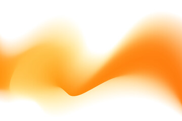 Abstract neon yellow wave form, blurred iridescent gradient texture, isolate design element. Fluid orange watercolor brushstroke blurry swirl shape. Aesthetic flowing lights decoration.
