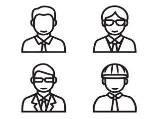 Fototapeta premium Creative Career Man Icon Collection Modern Outline Vector Illustration