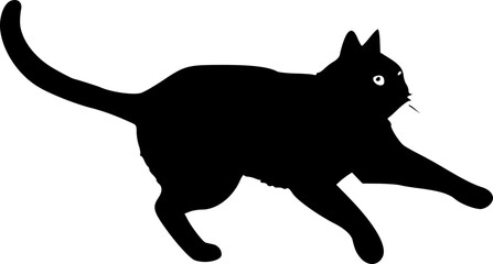 Jumping cat silhouette vector illustration