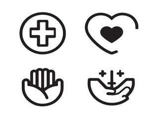 Stylish Charity Icons Pack Professional Outline Vector Illustration Design