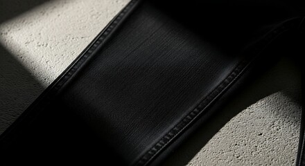 Dark Denim Fabric Close Up with Contrasting Light and Shadow