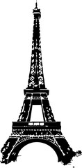 Obraz premium Iconic Eiffel Tower silhouette captures timeless Parisian charm and romantic travel aspirations for global exploration