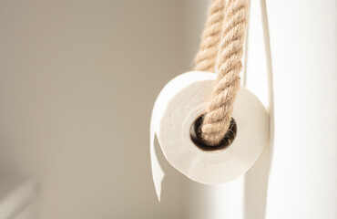 beautiful decoration for the toilet paper in a hotel close up