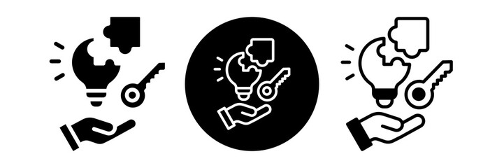 Problem Solving Icon Glyph & Mixed Style Collection Set