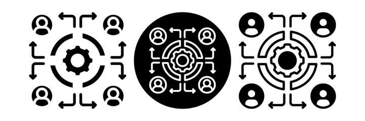 Fototapeta premium Stakeholder Engagement Icon Glyph & Mixed Style Collection Set