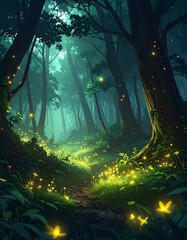 Obraz premium Mystical forest path