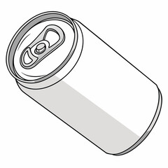 soda can, beverage container, aluminum can, monochrome, minimalist, black and white, simple, clean, illustration
