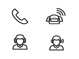 Elegant Contacts Communication Icon Creative Line Art Vector