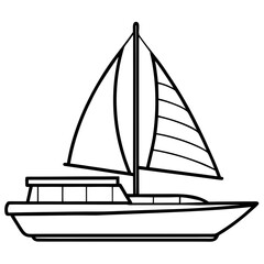 Catamaran Line Vector