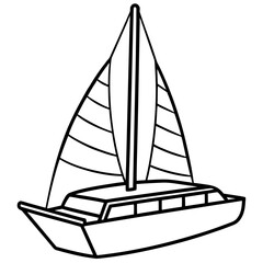Catamaran Line Vector