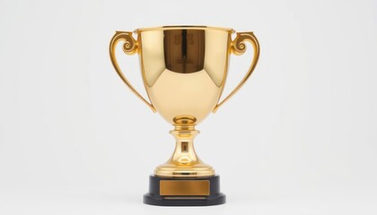 Golden Trophy on White Background