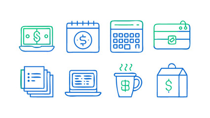 Financial Management and Planning Icons".