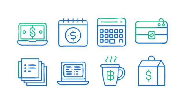 Financial Management and Planning Icons".