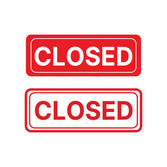 Red closing sign icon element isolated on white background