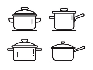 Professional Cooking Icon Collection Creative Line Art Design