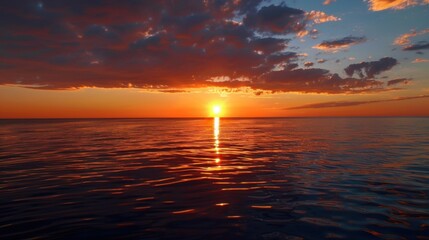 Sunrise & Sunset Coastal Landscapes: Orange/Red Sky Reflections, Blue Ocean Waves & Summer Beach Vistas